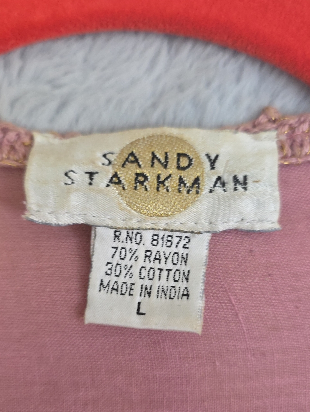 Sandy Starkman Pink Crochet Beaded Boho Vest - Picture 3 of 10